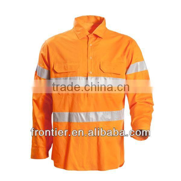 Hi-vis cotton workwear, safety shirt