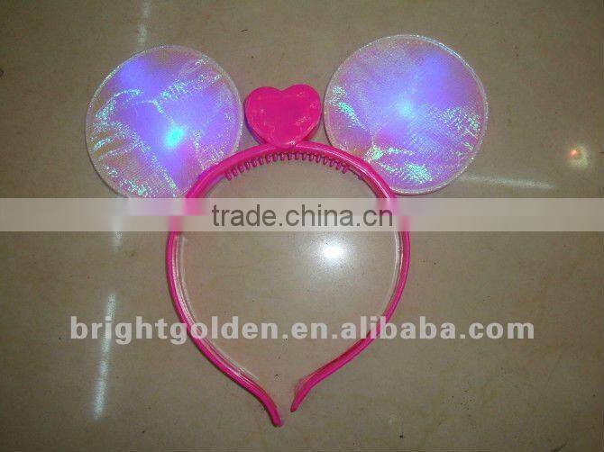 Flashing party fur led head bopper