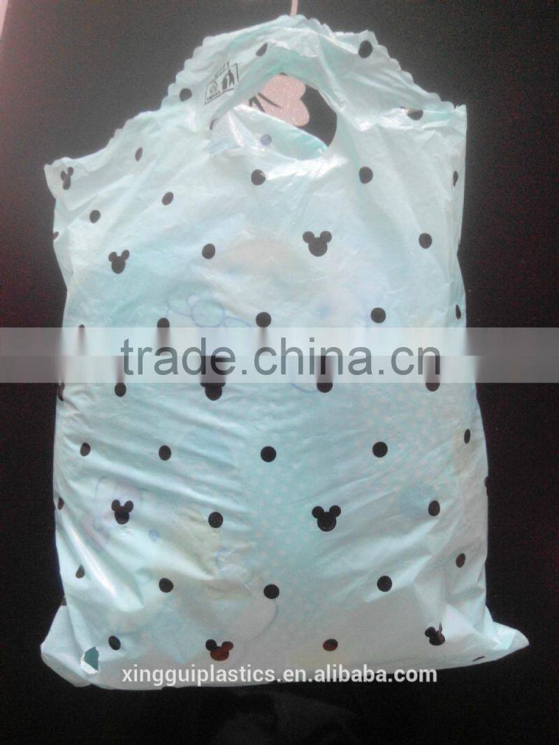 die cut handle plastic garment bag wave top garment bag