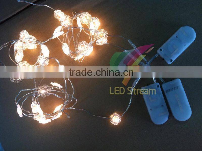 CR2032 Batteries Operated Christmas Ornaments LED String Light Snowflake