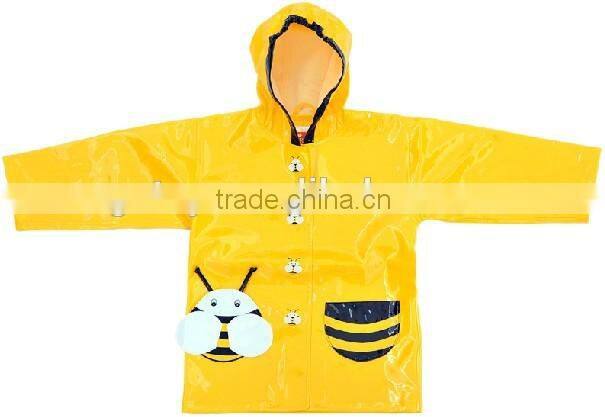 yellow plastic kids disposable raincoat