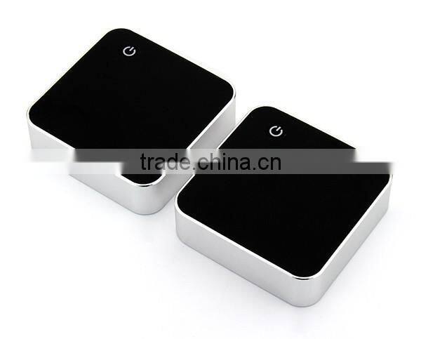 metal square dual usb mobile powerbank with illuminating logo