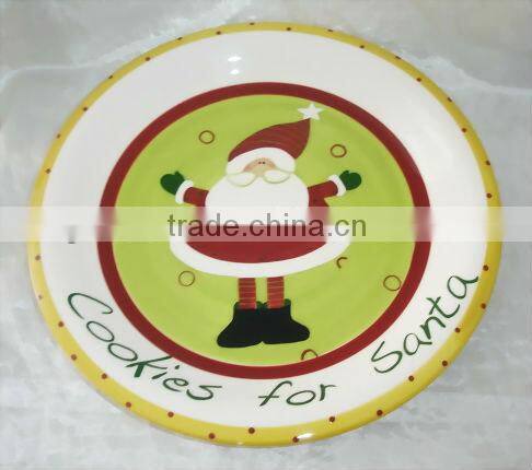 Christmas plate,square santa plate, dolomite santa plate