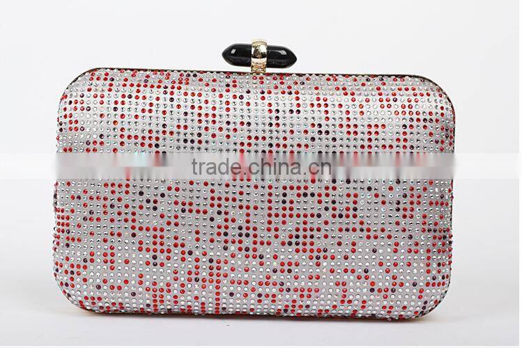 China alibaba custom print pure colour leisure ladies satin bead clutch bags for phone