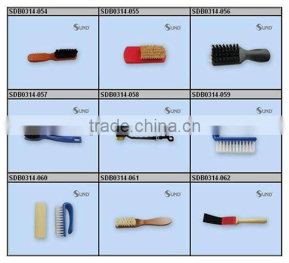 black wooden handle shoe brush