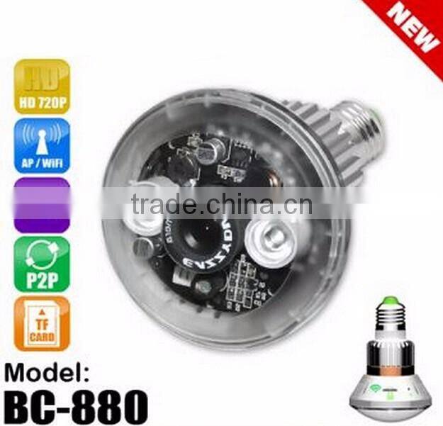 HD960P P2P IP Network Camera wifi light bulb camera with motion detection