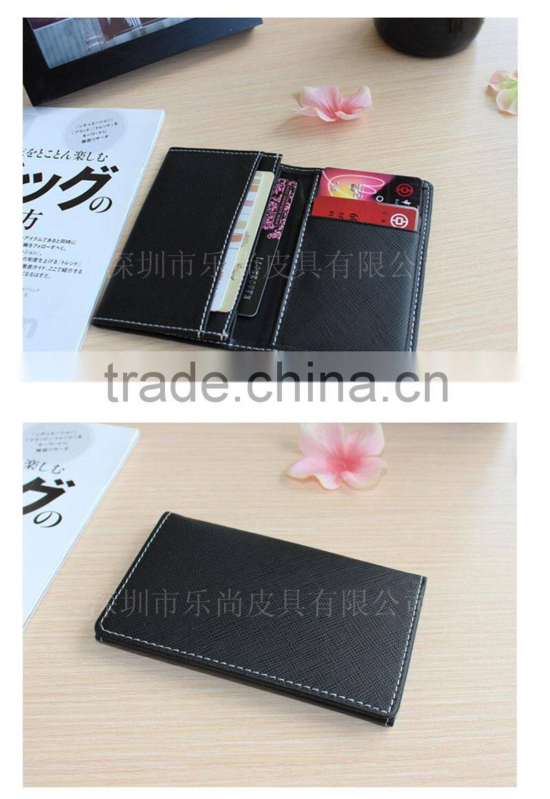 leather black card holder with slots