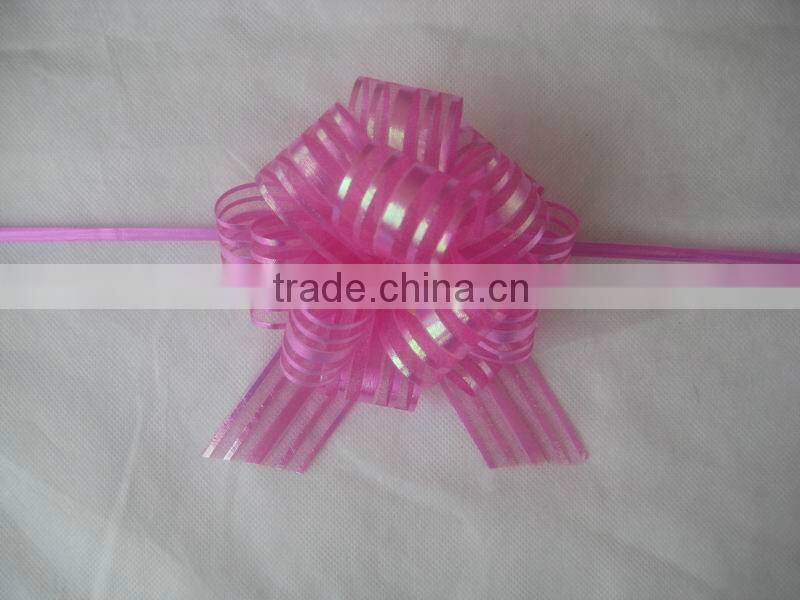 HOT SALE 16 inches Large Glossy Red Plastic POM POM Pull Ribbon Bow