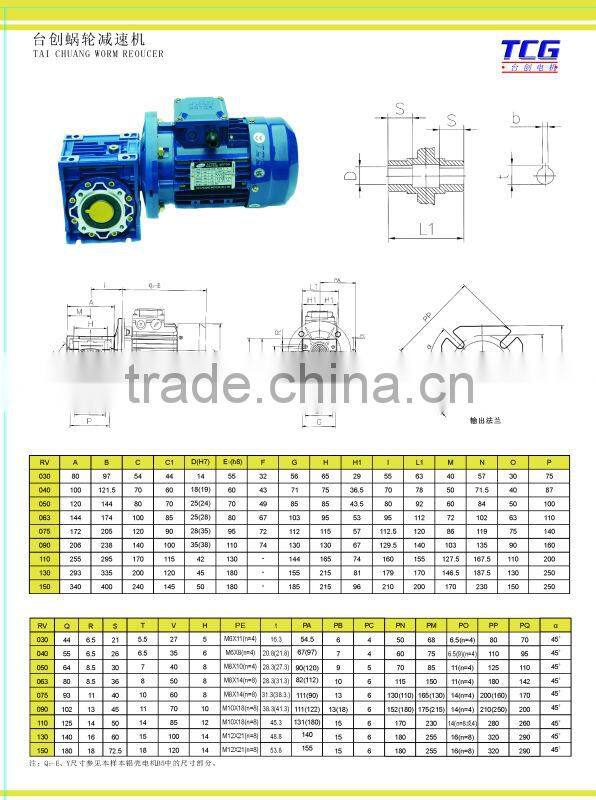 Helical Electric Motor RV Worm Gearbox