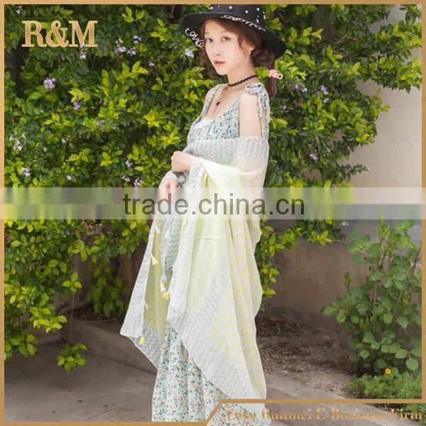 Women Fashion Accessories light yellow graceful scarves