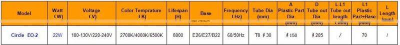 E27/B22 T8 22W Circular Fluorescent Lamp