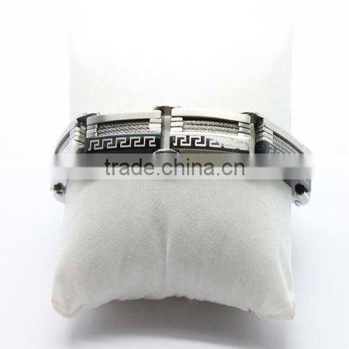 new design black and steel color men chain stainless steel bracelet