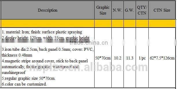 powder coated metal double sides poster stand A board pavement sign 22*28