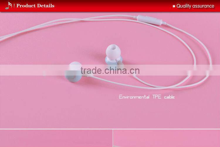 ULDUM 2013 with smile logo Custom color headphone earphone with mic and 1.2m braided cable for mp3 telephone