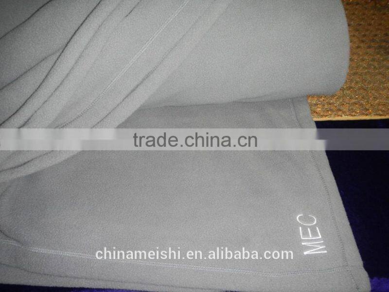 polar fleece blanket with embroidered logo ,Made in China