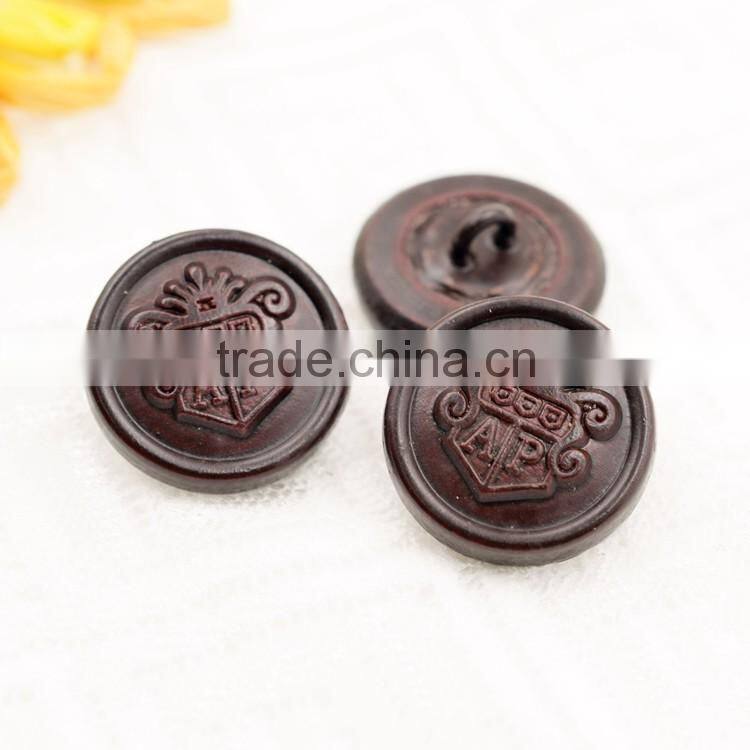 custom hand made genuine leather covered button