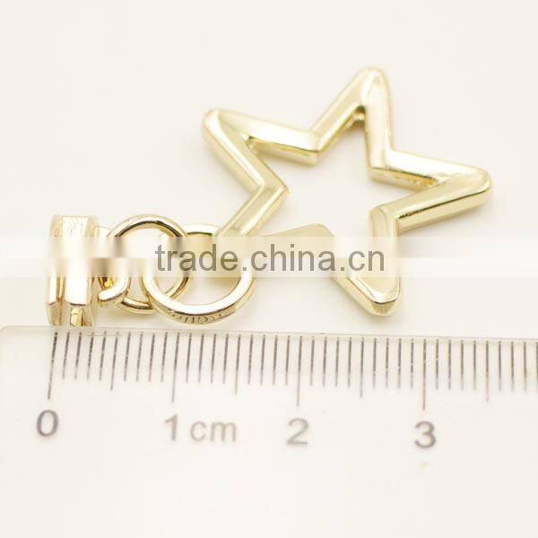 shining golden star metal zipper slider for decorating clothes