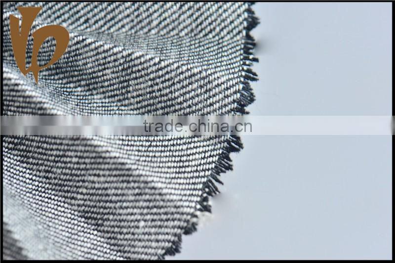 Black & White yarn dyed fabric linen polyester rayon woven twill fabric for pants