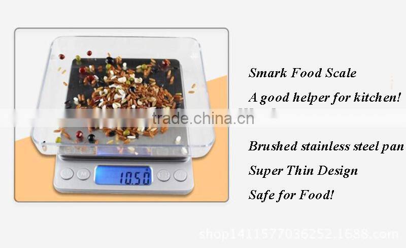 Brushed Stainless Steel High Accuracy Jewelry Scale 0.1g