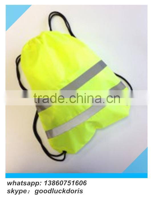 new style reflective neon yellow color drawstring shoe bag