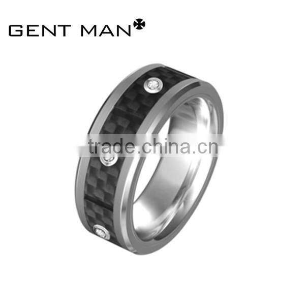 2016 Newest Men's stainless steel carbon fiber ring