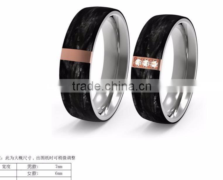 Pure gold 925 Silver Black Carbon Fiber Inlay jewelry rings Stainless steel Masonic Rings
