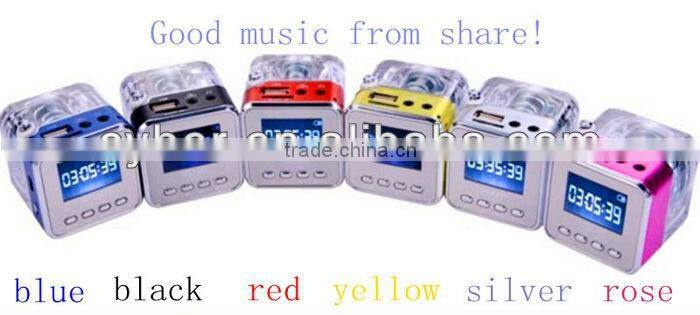 mini speaker Support TF/U disk/MP3 format/ FM radio FM Radio with double antenna in stock