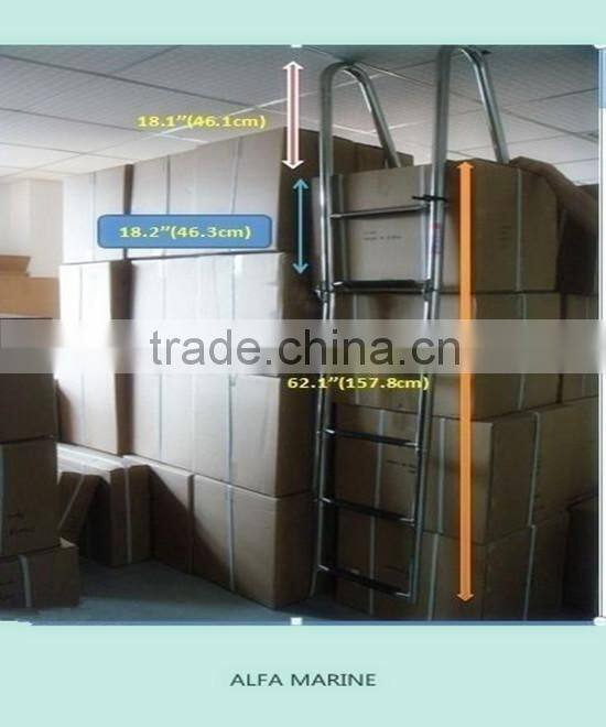 stainless steel 304 marine folding ladder swim platform 3 step ladder