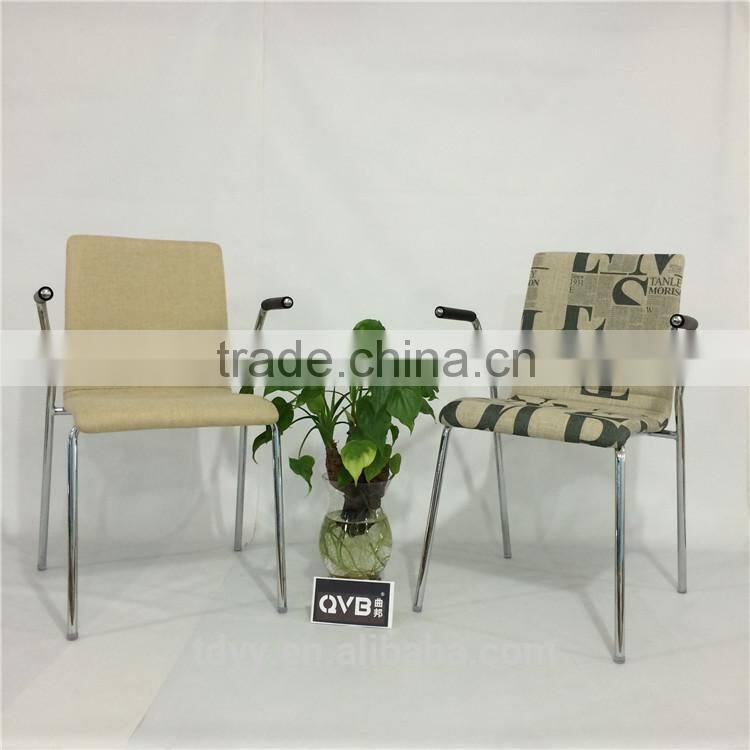 TDC-170-3 QVB JIANDE TONGDA BENTWOOD PLYWOOD FABRIC SEAT stackable METAL CHROME PLATED ARMREST OFFICE CHAIR
