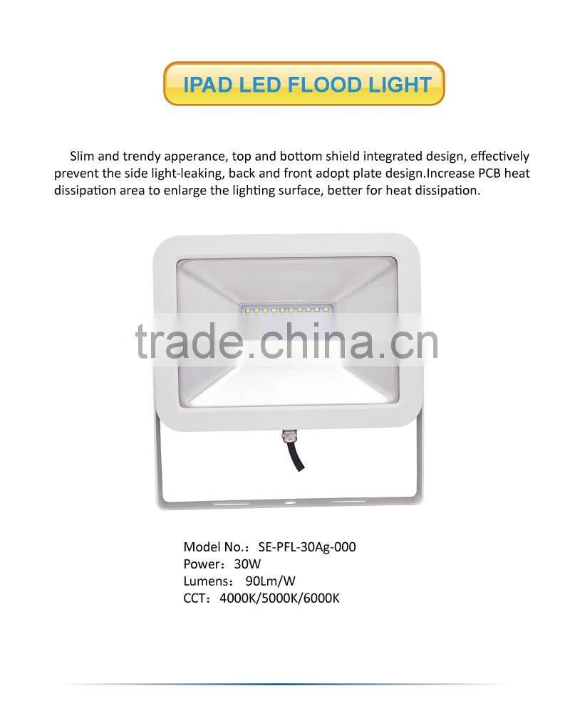 Ultra thin IP65 waterproof LED outdoor lighting fixture Die Casting Aluminum 30W LED flood light