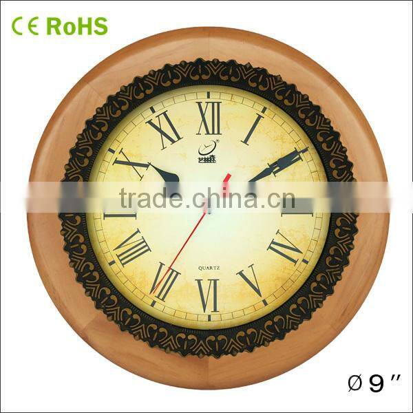 16 inch wall hanging analog vintage style 2015 clock(16W38GL-90)