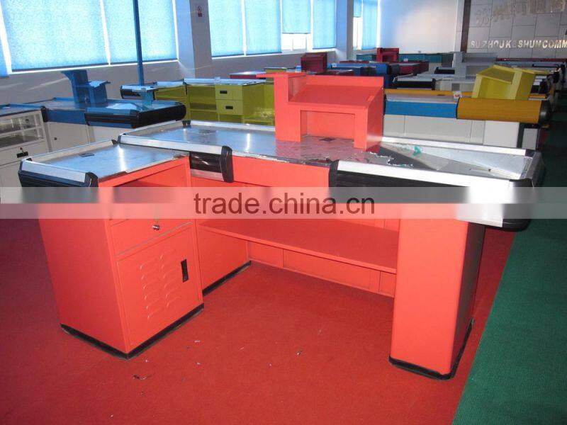 RH-CE002 electronic cash register machine Electric Cash Table With Conveyor Belt