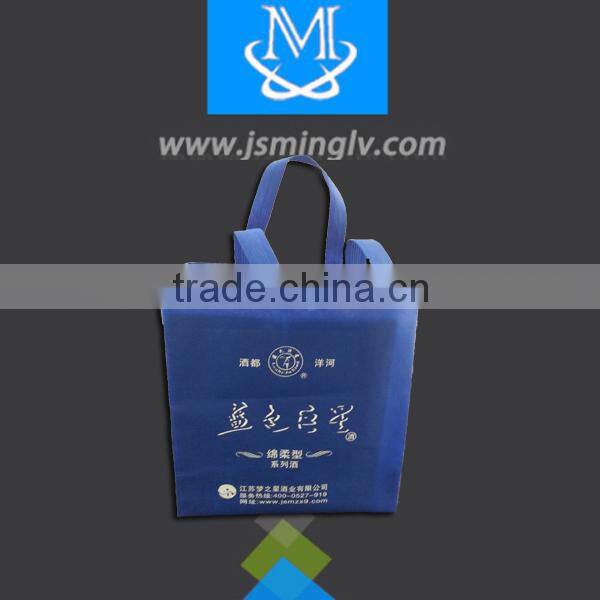 2016 blue wholesale disposable non-woven wine handbag