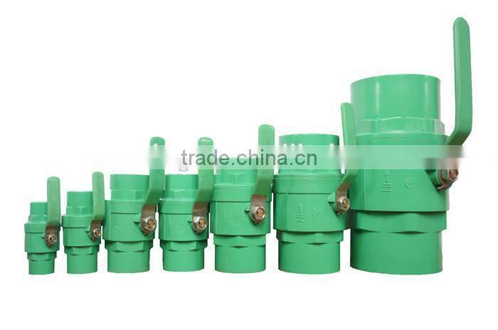 GREEN PVC TWO PIECES BALL VALVE(STAINLESS STEEL HANDLE)