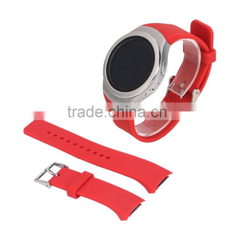 new for samsung gear s2 strap silicone rubber watch band with buckle, China supplier