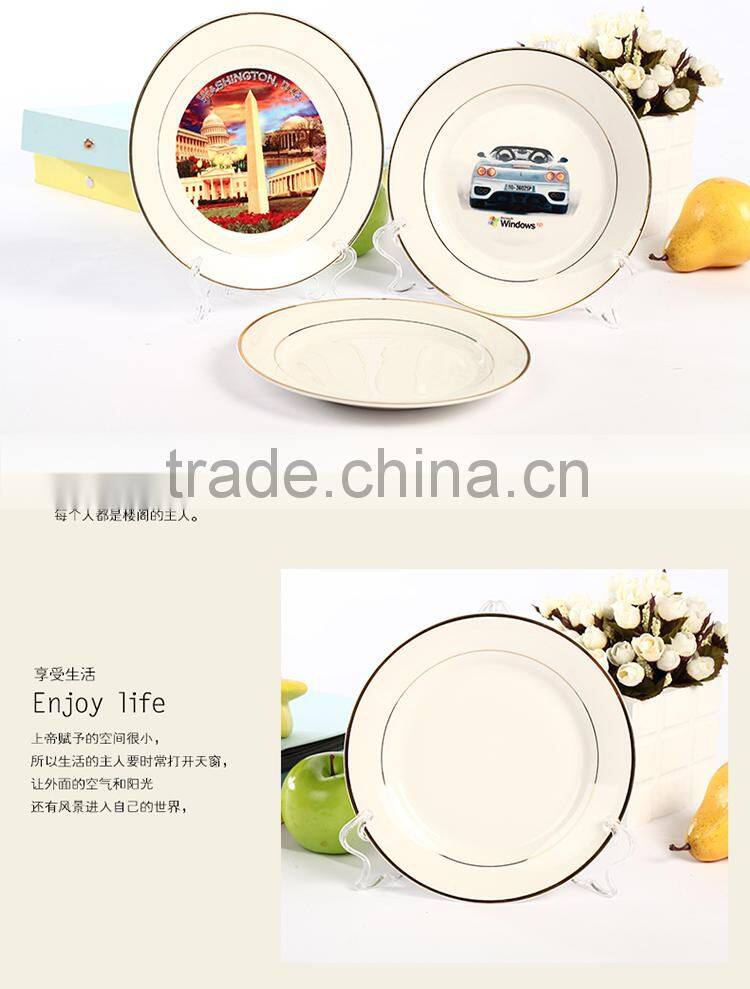 China Factory Personalized 8 inch sublimation ceramic plate of wedding plate