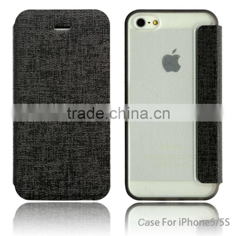 2014 solid color book type smartphone case for iphone 5