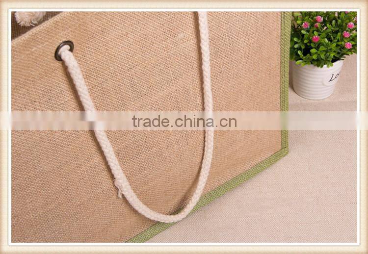 white cotton tote portable jute shopping bag burlap sack
