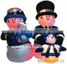 Inflatable snowman family
