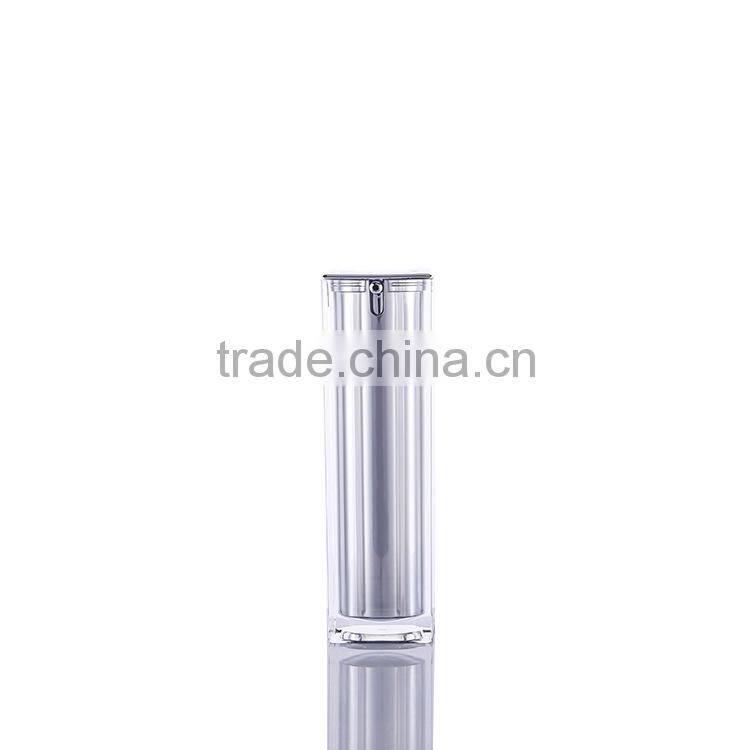 Cosmetic Airless Pump Plastic Face Cream Container And Acrylic 15ml 30ml 50ml White square Shape Serum bottle