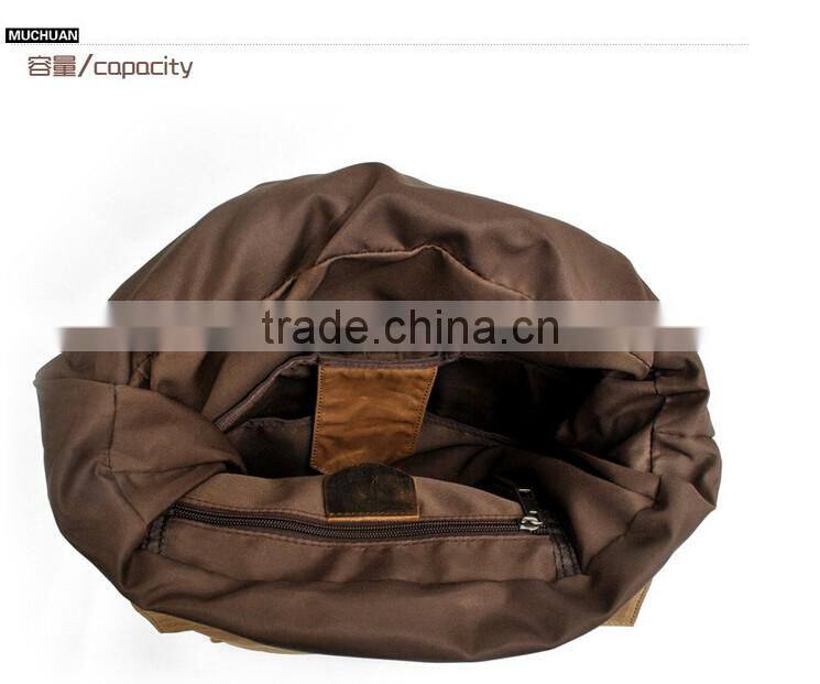 Boshiho latest design genuine cowhide leather backpack bag outdoor backpack black