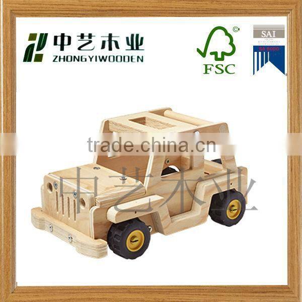 wholesale DIY assembly wooden car toy for 3-8 years chidren