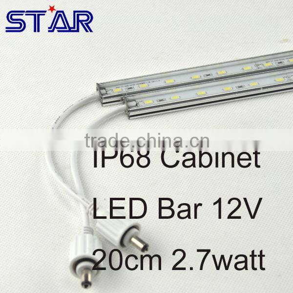 5730 Waterproof Aluminum Aquarium LED Rigid Bar Strip Warm White Color DC12V 20led 2.7w IP67 drip glue waterproof for underwater