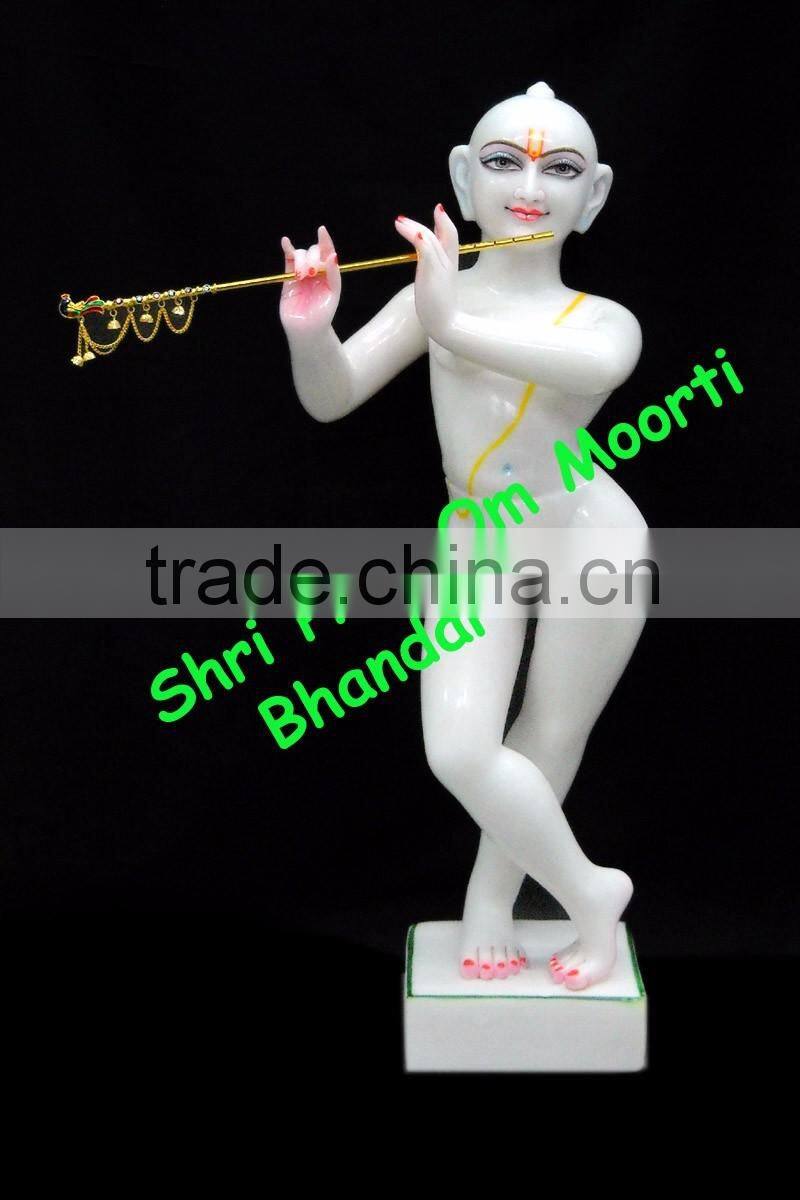 white marble iskon krishna statues
