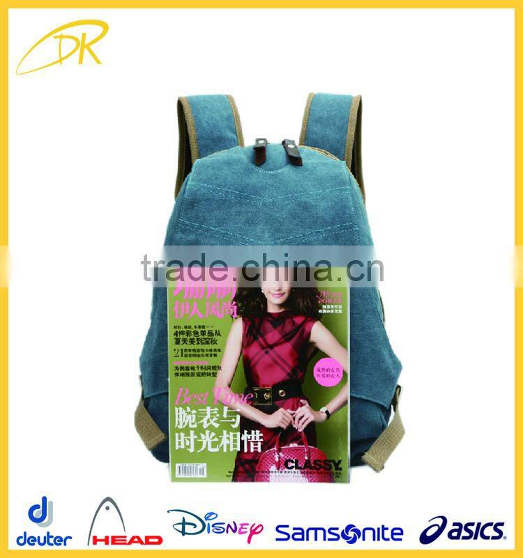 2016 FLA Audit custom cheap canvas backpack for teens, canvas drawstring backpack