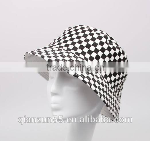 fashion golf black and white plaid bucket hat checked cotton bucket hat wholesale