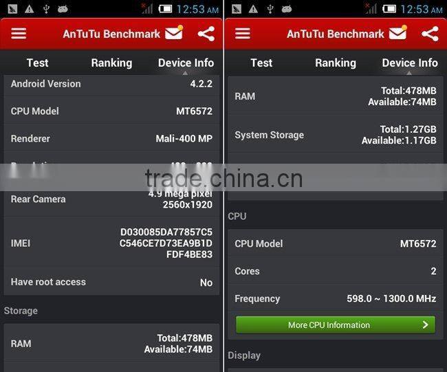 Discovery V6 Smartphone IP68 Android 4.2 MTK6572 4.0 Inch WiFi Orange