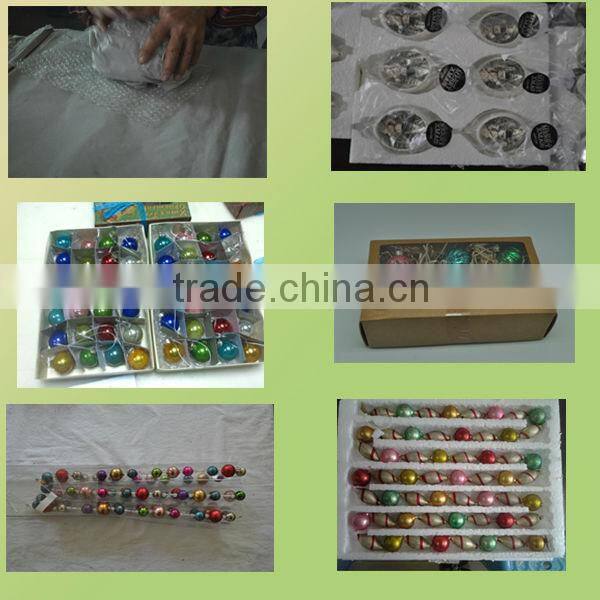 6cm vintage silver glitter Christmas decoration paper ball supplier