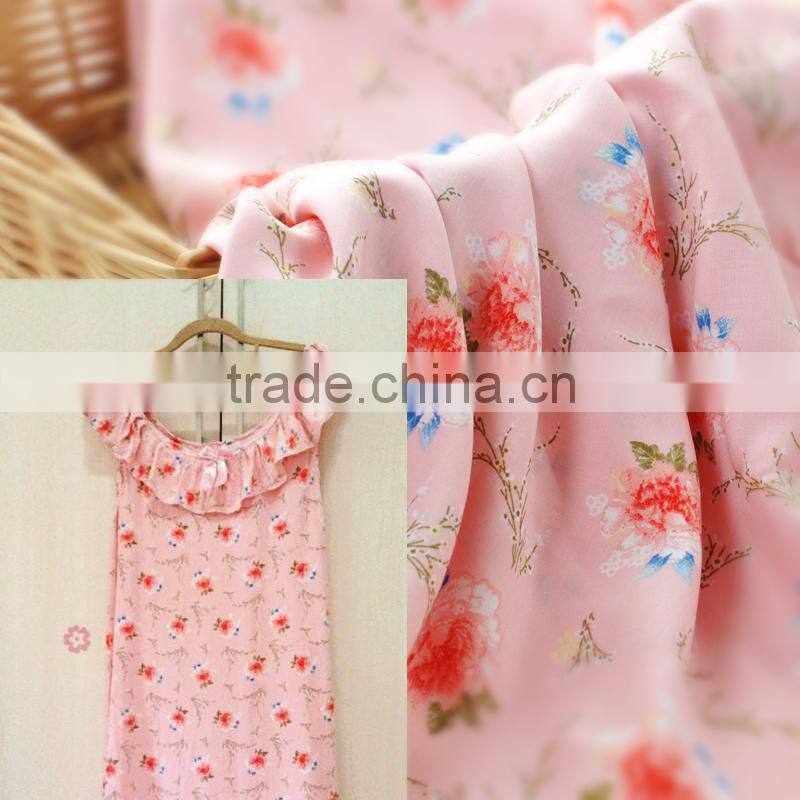 beautiful dress fabric 100% printed spun rayon fabric for women dress