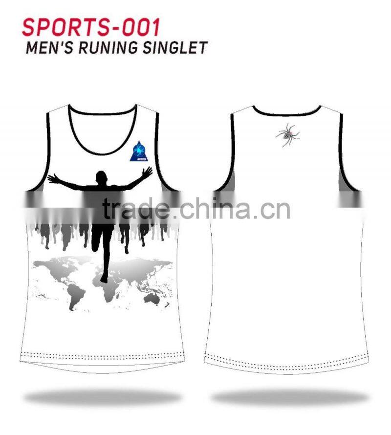 Woman custom athletic singlet 100% polyester running singlets
